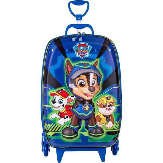 Imagem de Mochila Infantil Patrulha Canina Alto Relevo 3D Mala Escolar Para Menino Reforçada