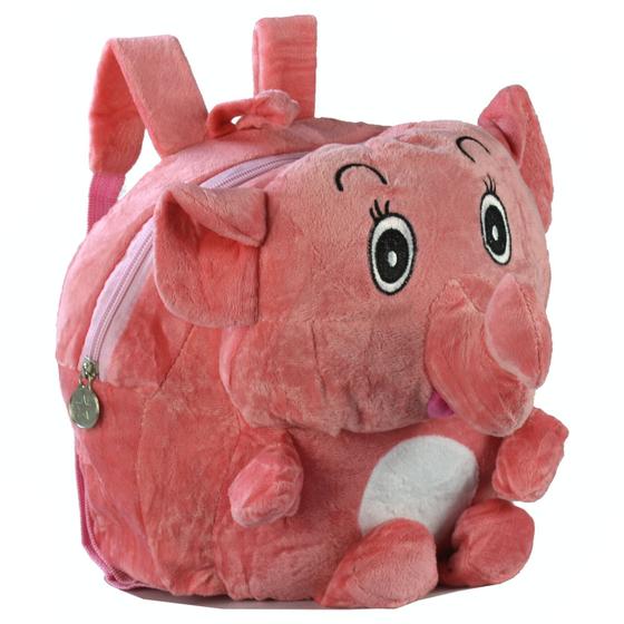 Imagem de Mochila infantil Pelucia 3D elefante fofo rosa CBRN07592