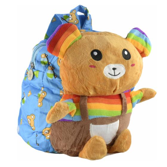 Imagem de Mochila infantil Pelucia 3D urso azul CBRN07615