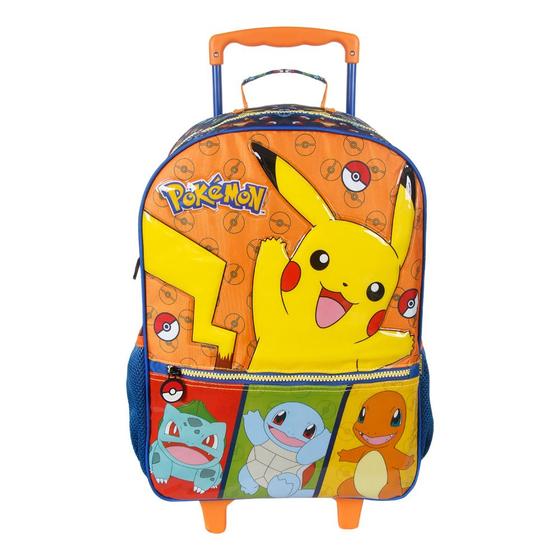 Imagem de Mochila Infantil Pokémon Personagem Mala Escolar Com Rodinha