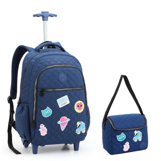 Imagem de Mochila Infantil Rodinha com Lancheira Color Up Azul