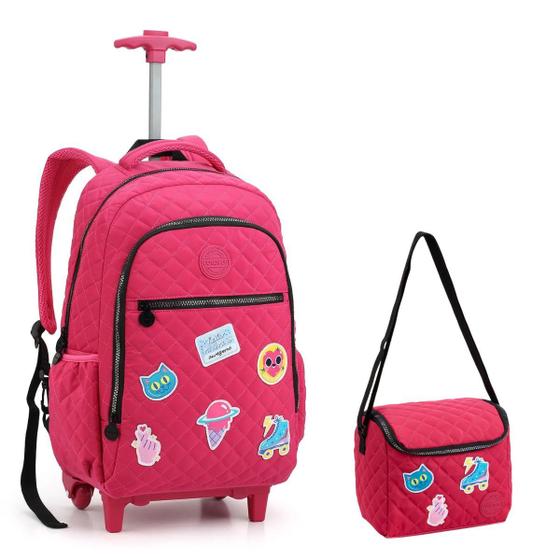 Imagem de Mochila Infantil Rodinha com Lancheira Color Up Rosa