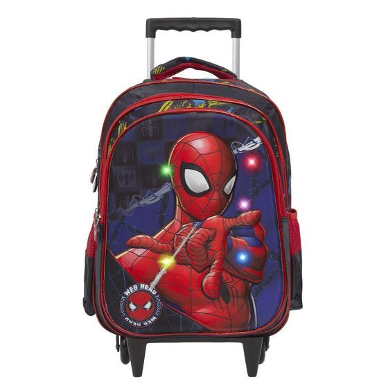 Imagem de Mochila Infantil Rodinha Homem Aranha 3D Led Frontal Toys 2U