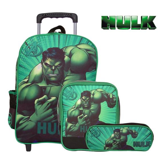 Imagem de Mochila Infantil Rodinha Hulk Passeio Menino Envio Imediato