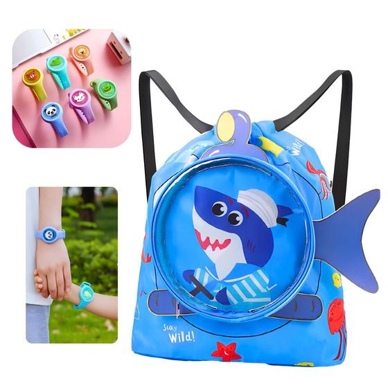 Imagem de Mochila Infantil saco de praia impermeavel natação portatil menina menino fofo + Pulseira repelente