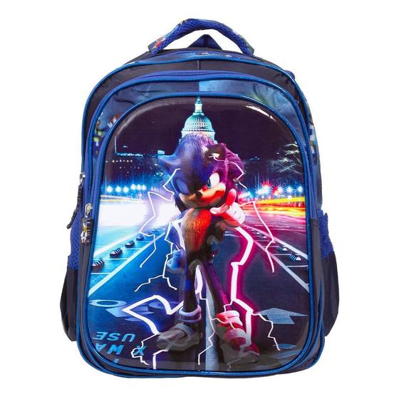 Imagem de Mochila Infantil Sonic Alça Costas Reforçada Cor ul