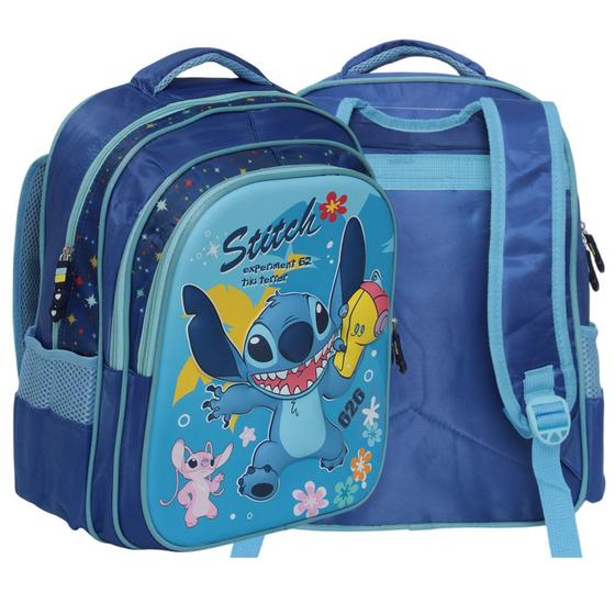 Imagem de Mochila Infantil Stitch Costas Tam G Reforçada Feminina