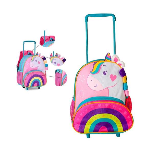 Imagem de Mochila Infantil Unicórnio Rosa com Rodinhas Diversão