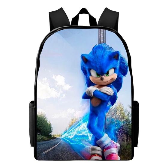 Imagem de mochila infantil unissex sonic desenho animado bolsa escolar