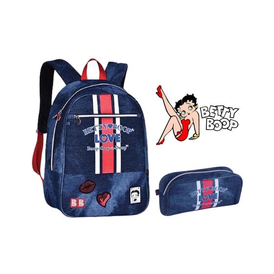 Imagem de Mochila JEANS Betty Boop e Estojo - Clio