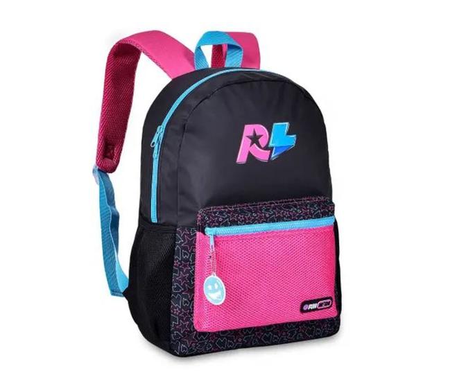 Imagem de Mochila Juvenil Clio Style Rafa e Luiz Preto/rosa