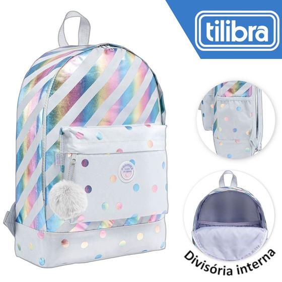 Imagem de Mochila Juvenil Escolar Tilibra Feminina Académie Listras