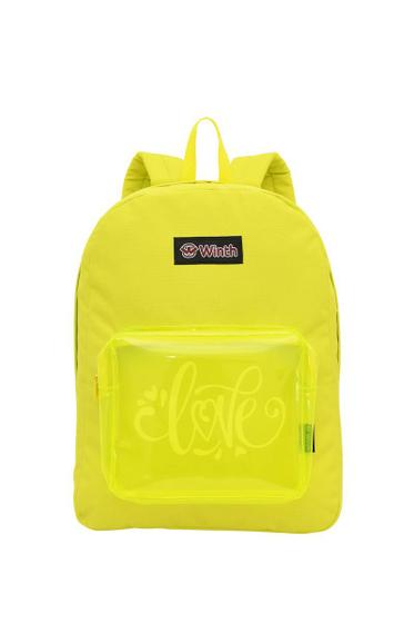 Imagem de Mochila Juvenil Feminina com Bolso Transparente - Amarelo - Winth