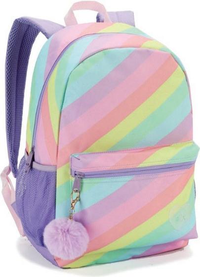 Mochila Juvenil Feminina Striped Menor preço em Mochila Juvenil Feminina Striped