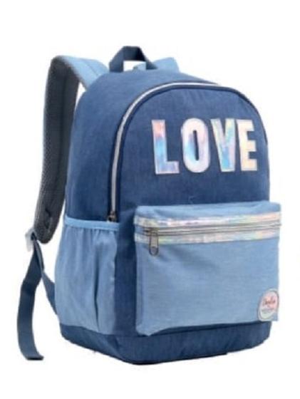 Imagem de Mochila Juvenil Feminino Holográfico Love Escolar Passeio