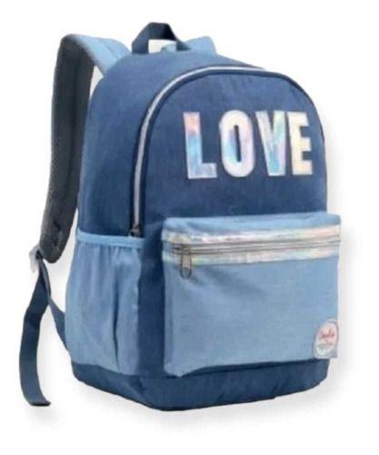 Imagem de Mochila Juvenil Feminino Holográfico Love Escolar Passeio