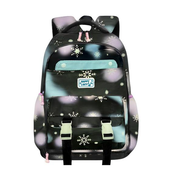 Imagem de Mochila Juvenil Menina Com Estojo Embutido Kit Moderna Bolsa Escolar Zipér 180 Estilosa Moda Moderna Reforçada Resistente Espaçosa