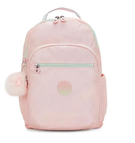 Mochila Kipling Seoul College Blush Metallic Rosa - Bolsas e Mochilas ...