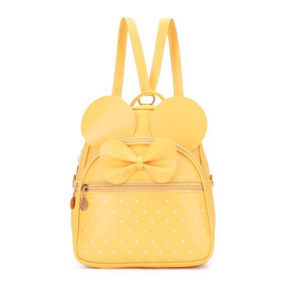 Imagem de Mochila KL928 para meninas Bowknot Polka Dot Mini amarela clara