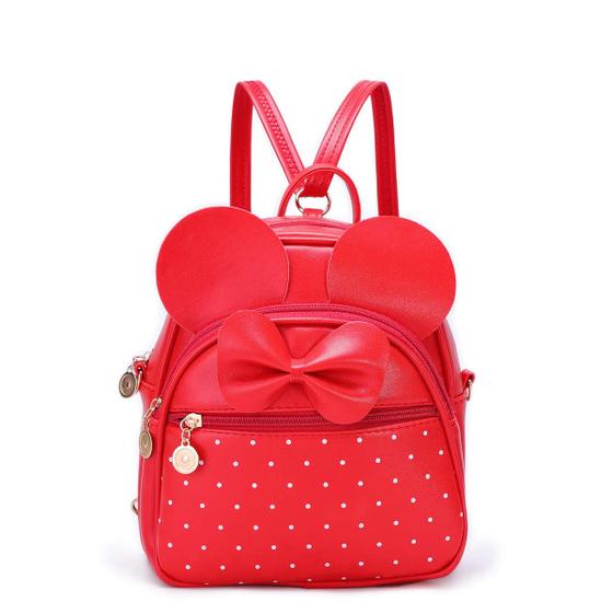 Imagem de Mochila KL928 para meninas Mini Bowknot Polka Dot em couro PU