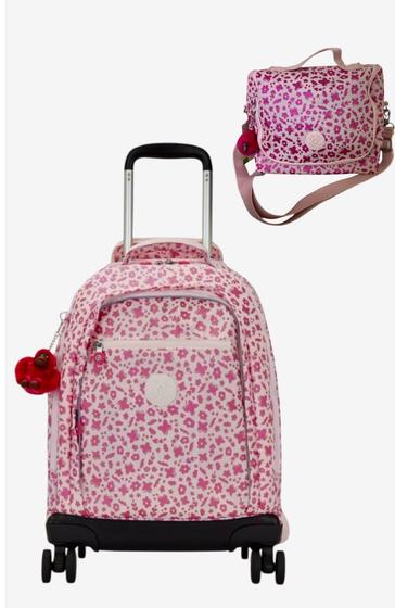 Imagem de Mochila + Lancheira New Zea Rosa Borboletas Kpki46 Kipling