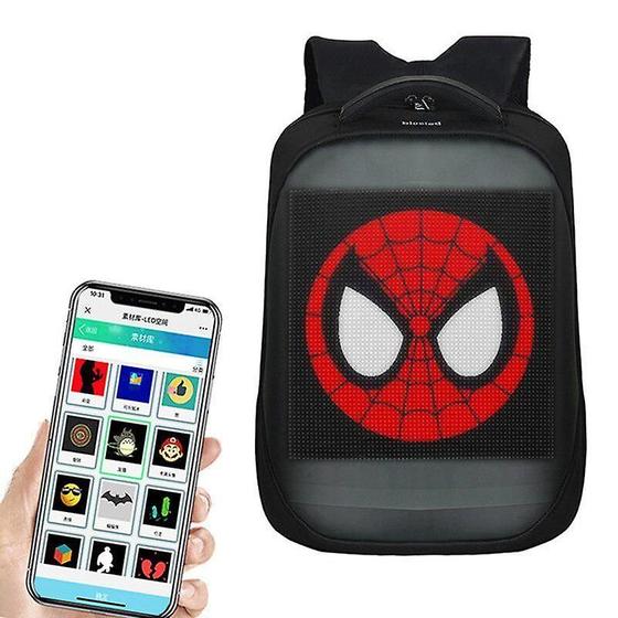 Imagem de Mochila LED Inteligente com Wi-Fi, Tela LCD e Controle por App