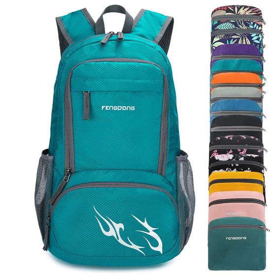 Imagem de Mochila leve impermeável FENGDONG 35L para viagens verde