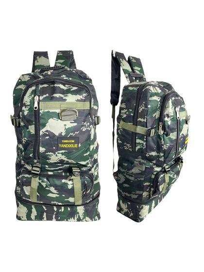 Imagem de Mochila Lona Camuflada Grande 50L Masculina Reforçada Camping