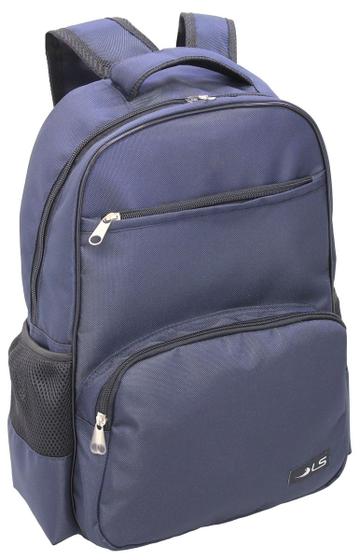 Imagem de Mochila LS Bolsas Notebook 15.6 Executiva Marinho e Preto 5 divisões com Encaixe em Malas - MN4216