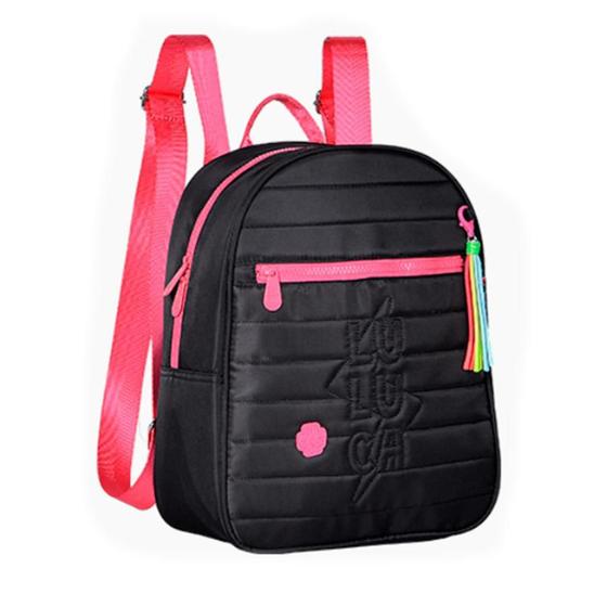 Imagem de Mochila Luluca Chaveiro Preto/Rosa 01un -