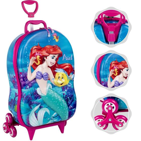 Imagem de Mochila Mala escolar infantil de 3 rodinhas e Relevo 3D
