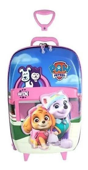 Imagem de Mochila Malinha 3d Patrulha Canina Meninas Skye 3 Rodinhas G Azul