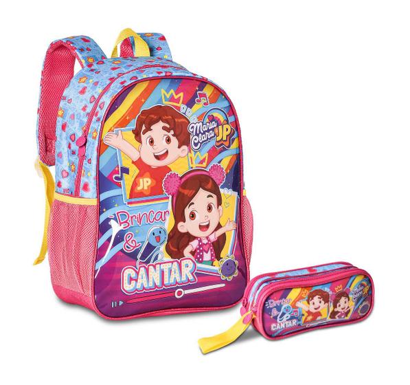 Imagem de Mochila Maria Clara e JP de Costas com Estojo Duplo Meninas