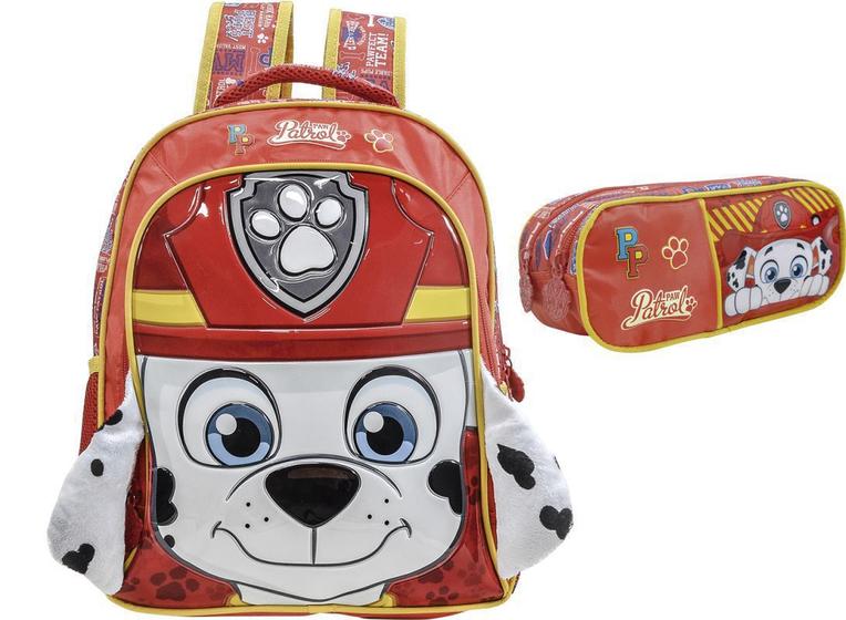 Imagem de Mochila Marshall Patrulha Canina Costas M Kit Estojo Duplo