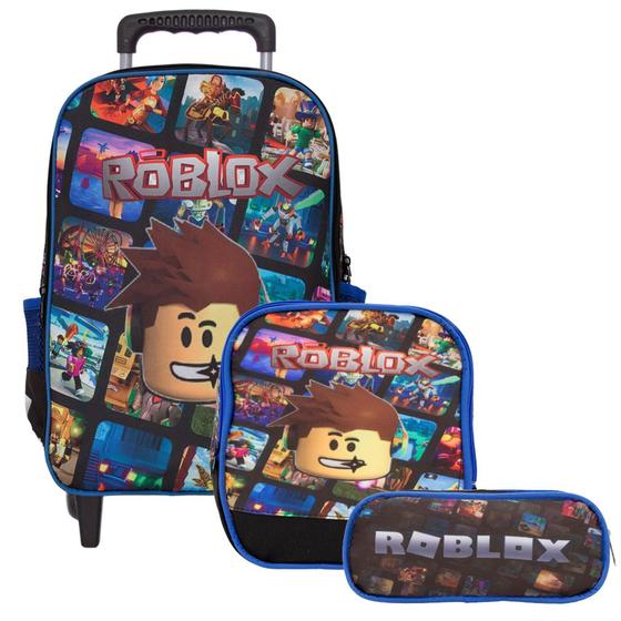 Imagem de Mochila Masculina Escolar Juvenil Rodinha Roblox Lançamento