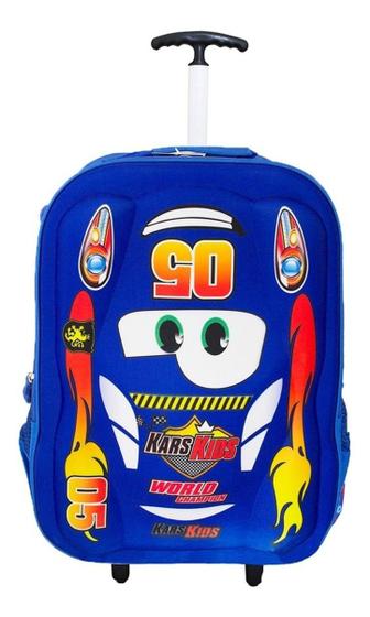 Imagem de Mochila Masculina Escolar Menino Rodinhas Carros