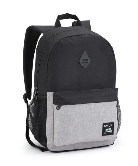 Imagem de Mochila Masculina Faculdade Resistente Seanite Bolsa Escolar Juvenil Grande 18" Com Alça Acolchoada Reforçada Cinza