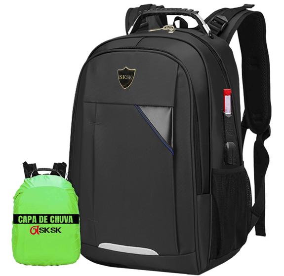 Mochila Masculina Feminina Capa de Chuva Reforçada Notebook Resistente ...