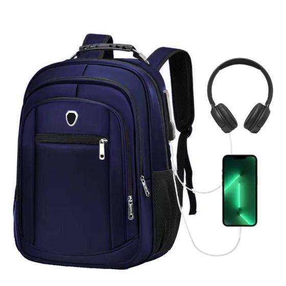 Imagem de Mochila Masculina Feminina Porta Notebook Espaço Garrafa Escola Faculdade Trabalho Casual 