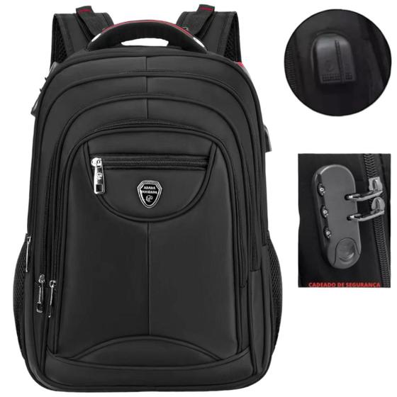 Mochila Masculina Grande Reforçada Impermeável Notebook Usb Cadeado Menor preço em Mochila Masculina Grande Reforçada Impermeável Notebook Usb Cadeado