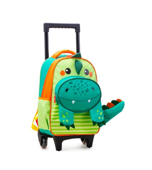 Imagem de Mochila Masculina Infantil Pequena Com 2 Rodinhas Dino IN2304-R