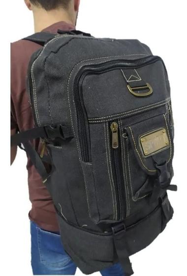 Imagem de Mochila Masculina Lona 50 Litros Viagem Passeio Motoboy Esporte Trilha Viagem 803