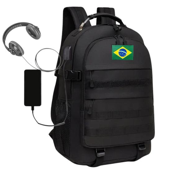 Imagem de mochila masculina militar cabo de aço com entrada usb fone 45l reforçada impermeavel escolha a sua