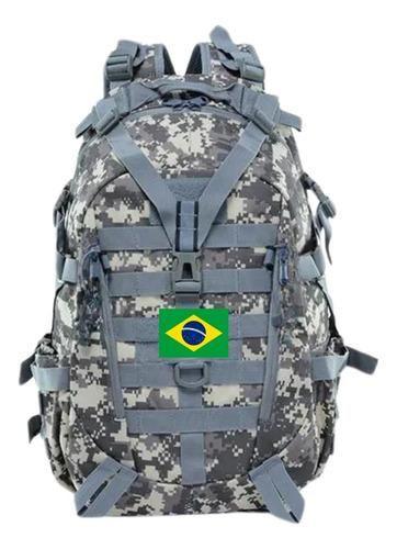 Imagem de Mochila masculina militar Tática 40l Reforçada Impermeável + patch bandeira do brasil varias cores escolha a sua