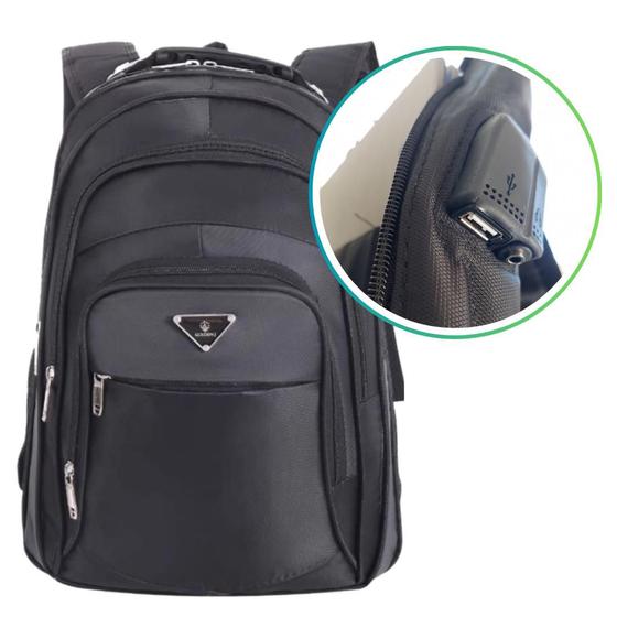 Imagem de Mochila Masculina Resistente Reforçada 5 Bolsos Escolar