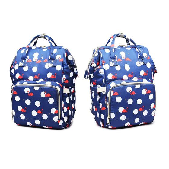 Imagem de Mochila Maternidade Bebe Bolsa Flamingo Azul Multifuncional Impermeavel