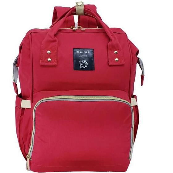 Imagem de Mochila Maternidade Com Porta Mamadeira Termico - Vermelho