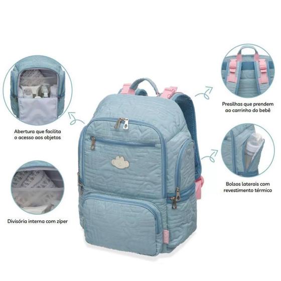 Imagem de Mochila maternidade lilica ripilica daily g azul  bf6710504