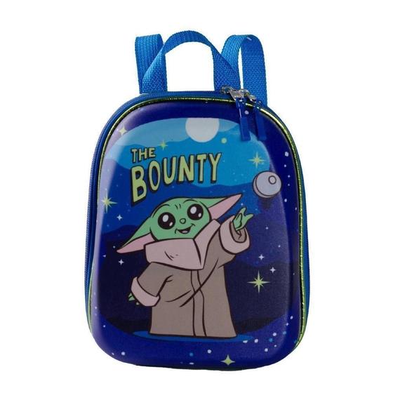 Imagem de Mochila Maxtoy Infantil Escolar Star Wars Grogu Azul