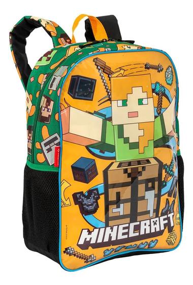 Imagem de Mochila Minecraft Infantil Escolar Costas Oficial Grand 2424